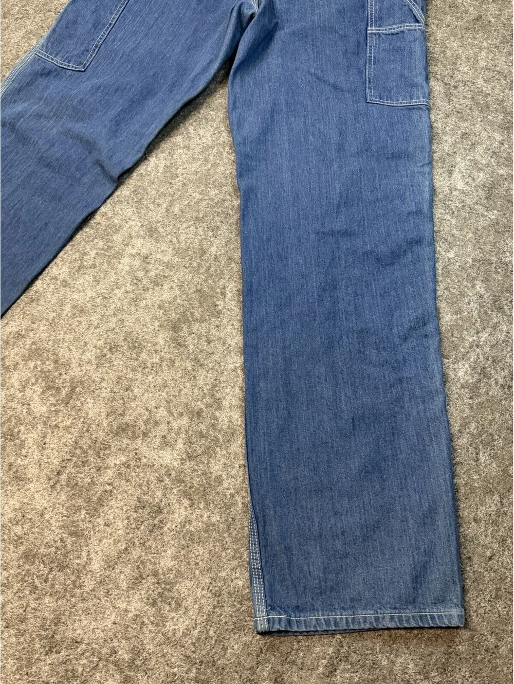 Carhartt Dungaree Fit Carpenter Jeans Mens 33x36 Blue Denim Work Pants B13